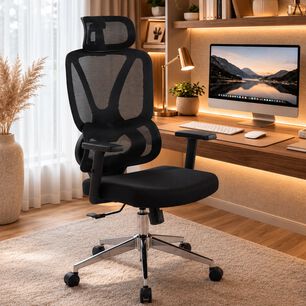 Silla Escritorio Ergon&oacute;mica Base Met&aacute;lica Dominus Pro