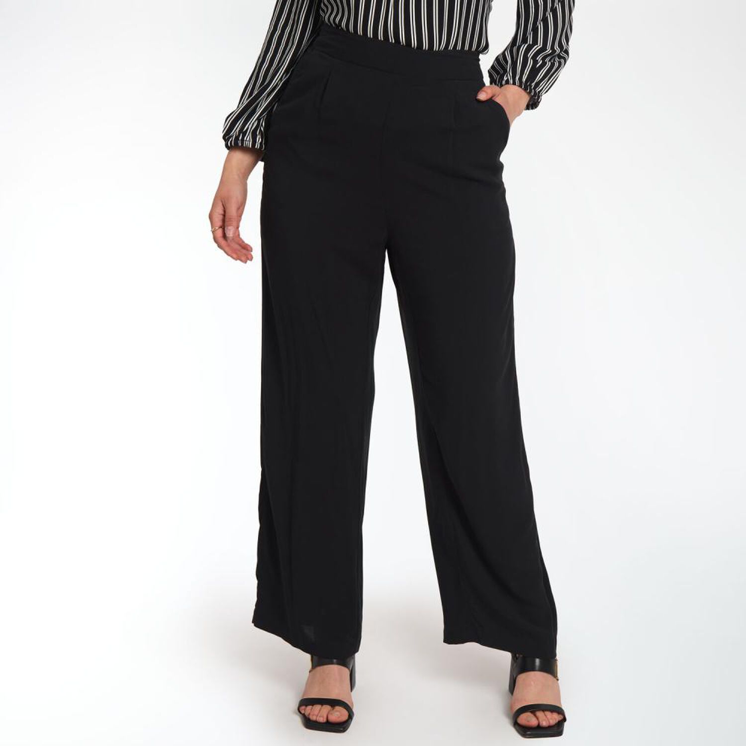 Pantal&oacute;n Full Print Pretina El&aacute;sticada Tiro Medio Flare Mujer Sexy Large image number 0.0