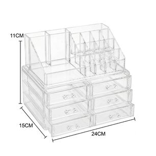 Organizador Cosm&eacute;ticos Acr&iacute;lico 3 Cajones Maquillaje Transparente
