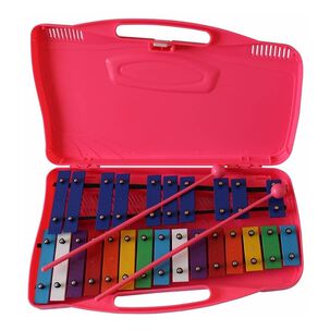 Metal&oacute;fono 25 Tonos Aluminio Rosado All25p+baqueta Adicional