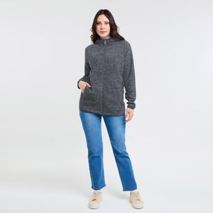 Polerón Polar Melange Cuello Alto Con Capucha Mujer Sexy Large