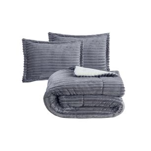 Plumon Andes Stripe Gris 2 Pl