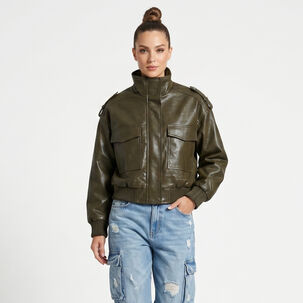Chaqueta Ecocuero Bomber Mujer Kendall