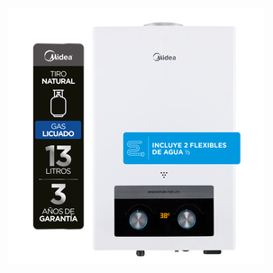 Calefont Midea MGWH13-26MDNCLW-GL  / Gas Licuado / 13 Litros