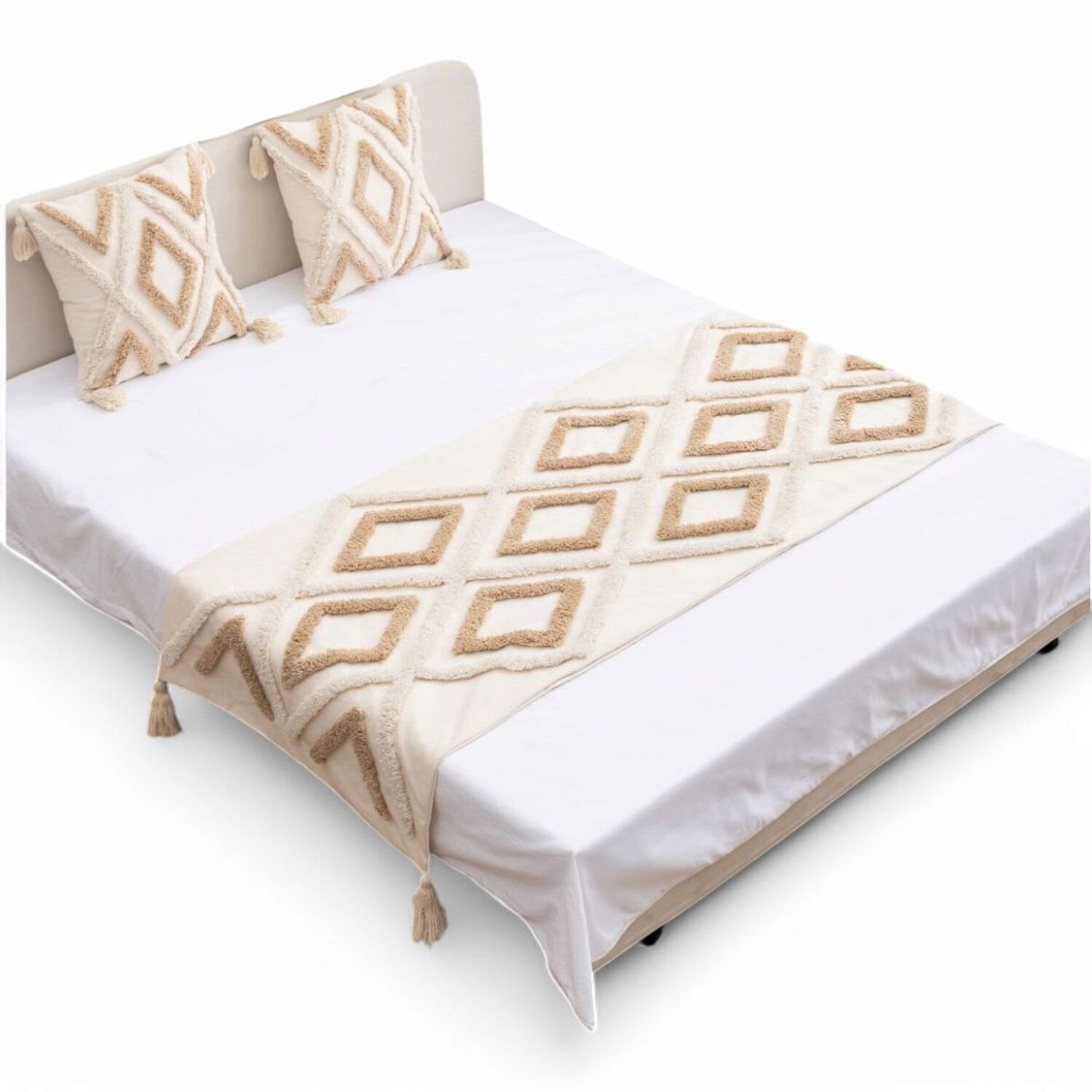 Piecera Boho 2 Plazas O King Pie De Cama Medida 210cm X 70cm + 2 Fundas 45cm X 45cm - Pb2-5 image number 0.0