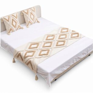 Piecera Boho 2 Plazas O King Pie De Cama Medida 210cm X 70cm + 2 Fundas 45cm X 45cm - Pb2-5