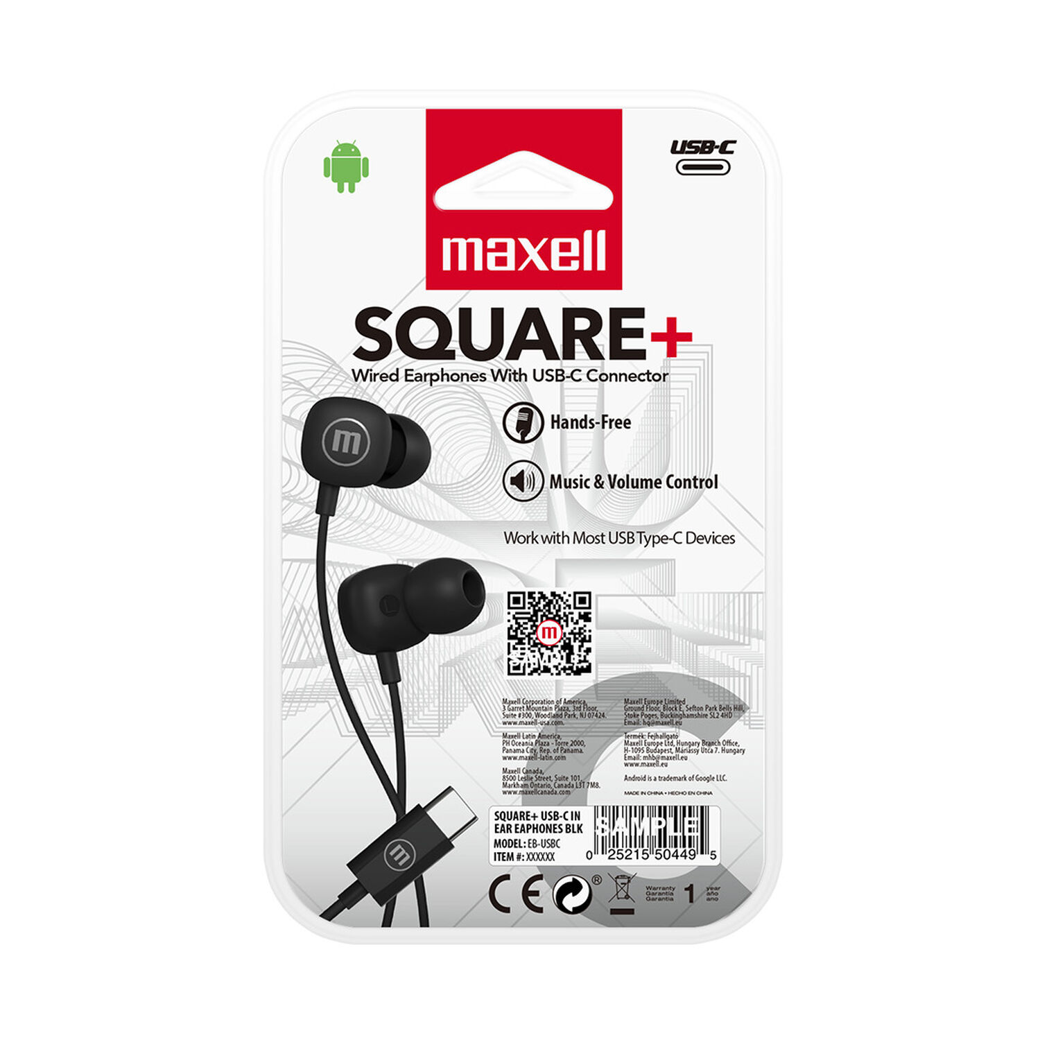 Aud&iacute;fonos Maxell Tipo C Square Negro image number 2.0