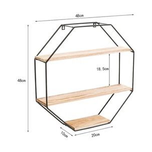 Repisa Organizador Decorativa Hexagonal Pared Flotante