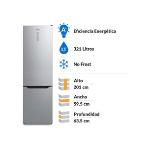 Refrigerador Bottom Freezer Midea MDRB489MTE50 / No Frost / 321 Litros / A+