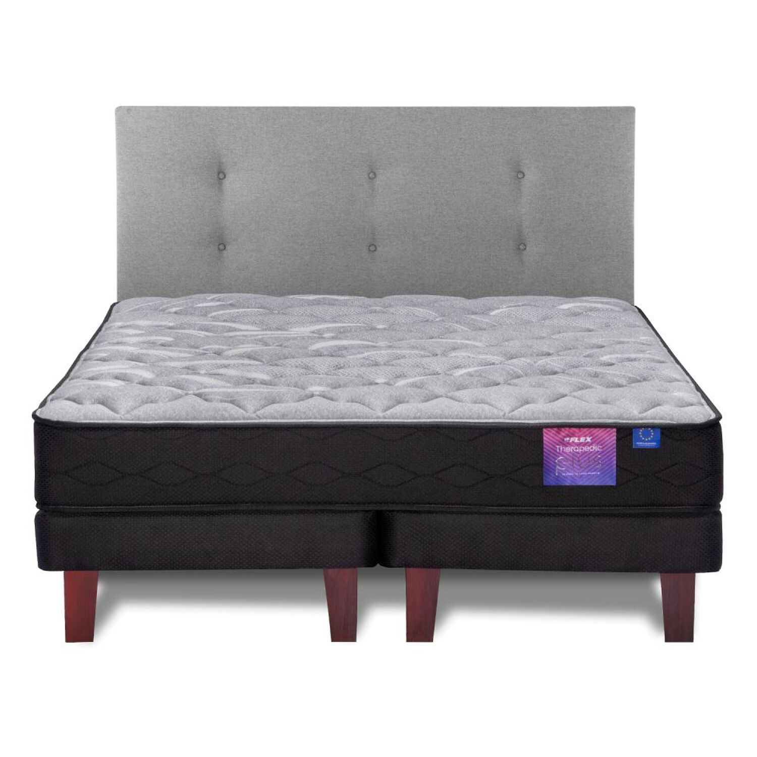 Cama Europea Flex Therapedic Plus / King / Base Dividida + Respaldo image number 1.0