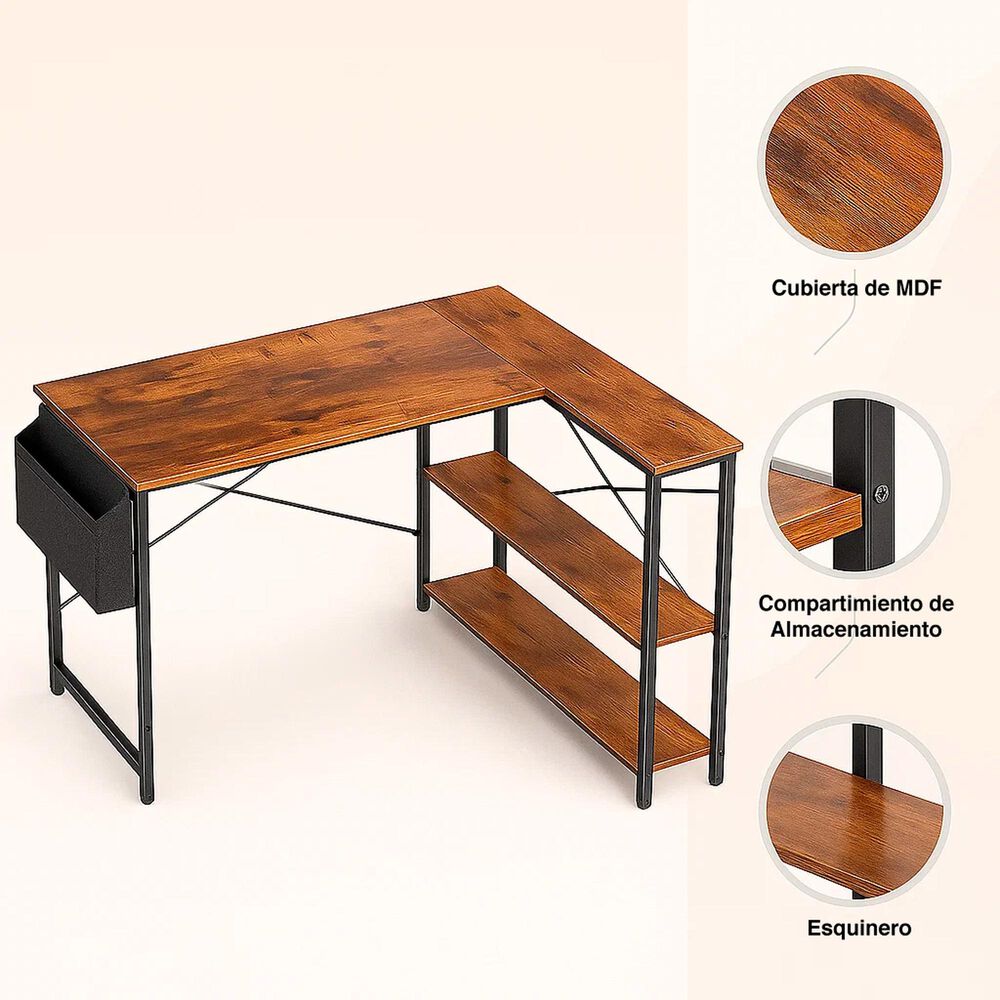 Escritorio Rustik Esquinero 120cm image number 4.0