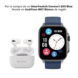 Pack Smartwatch Connect S03 Blue + Audífono Rm7 Blanco