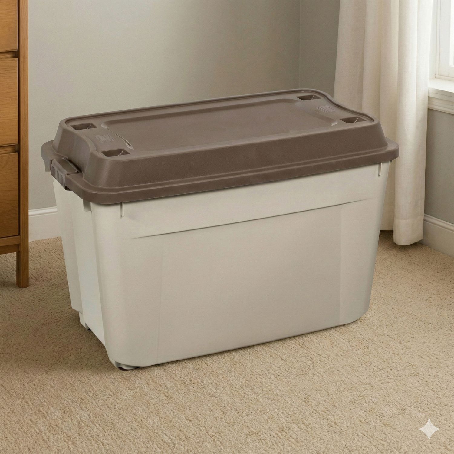 Caja Baul 210 Litros Reyplast Color Beige Tapa Cafe image number 0.0