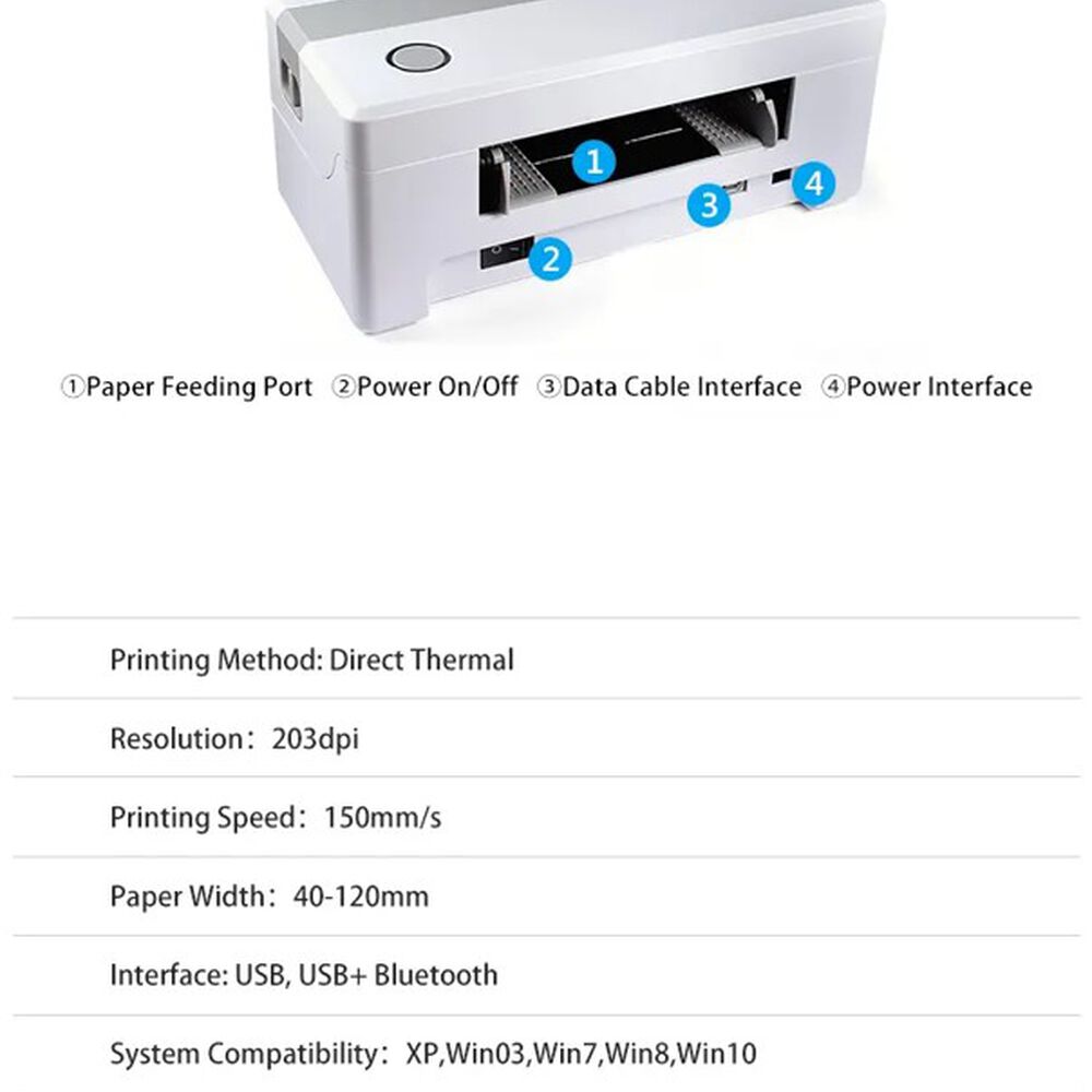 Impresora Térmica De Etiquetas Bluetooth Tipo Phomemo 4x6 image number 5.0
