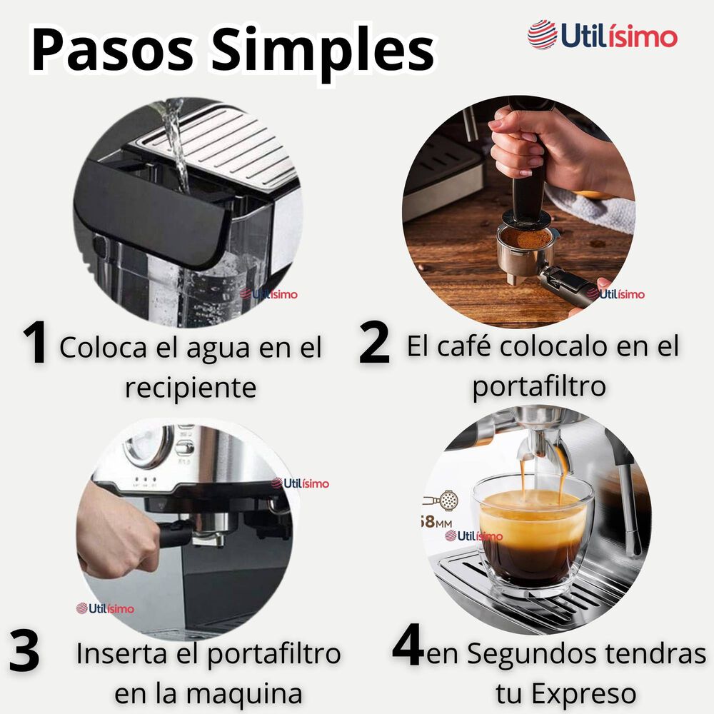 Máquina Café Espresso Capuccino Espumador De Leche Antigoteo 1.5 Litros image number 5.0