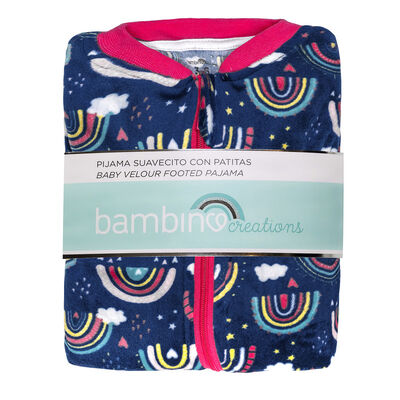 Piezas Pijama Suavecito Bambino Creations Arcoiris Azul
