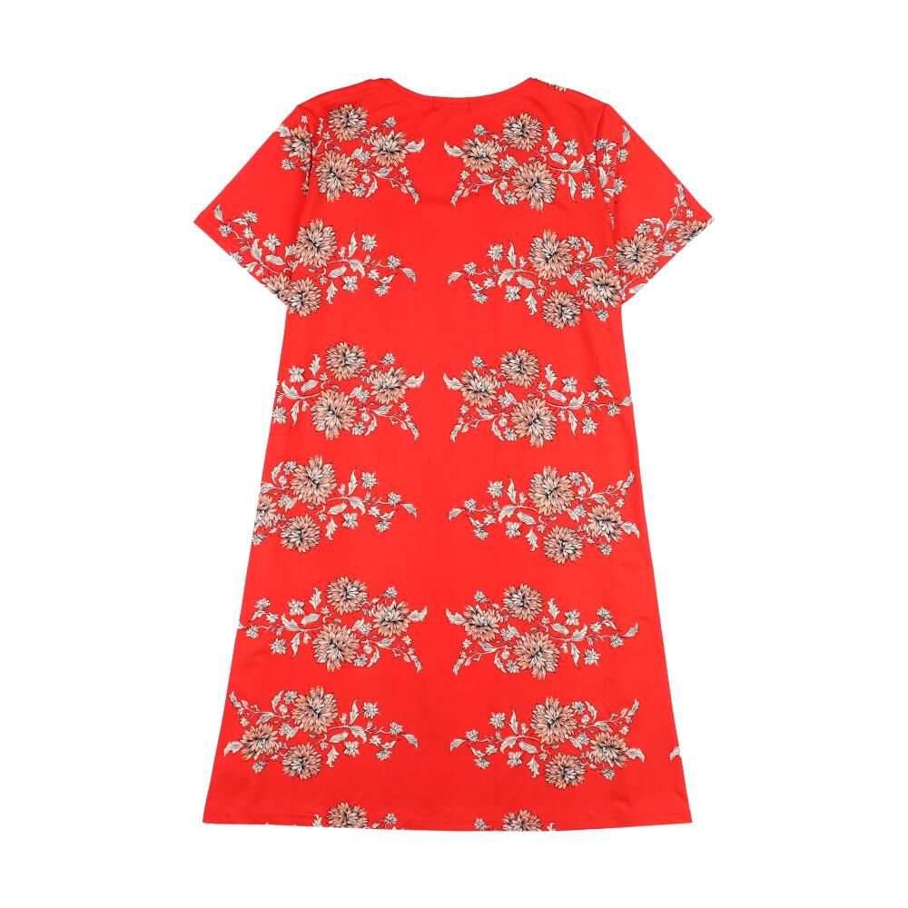 Vestido Full Print Manga Corta Cuello Redondo Mujer Lesage image number 1.0