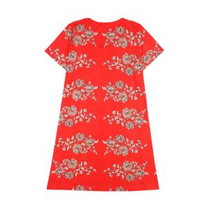 Vestido Full Print Manga Corta Cuello Redondo Mujer Lesage