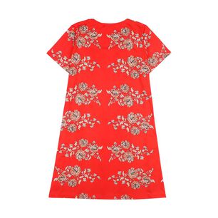 Vestido Full Print Manga Corta Cuello Redondo Mujer Lesage