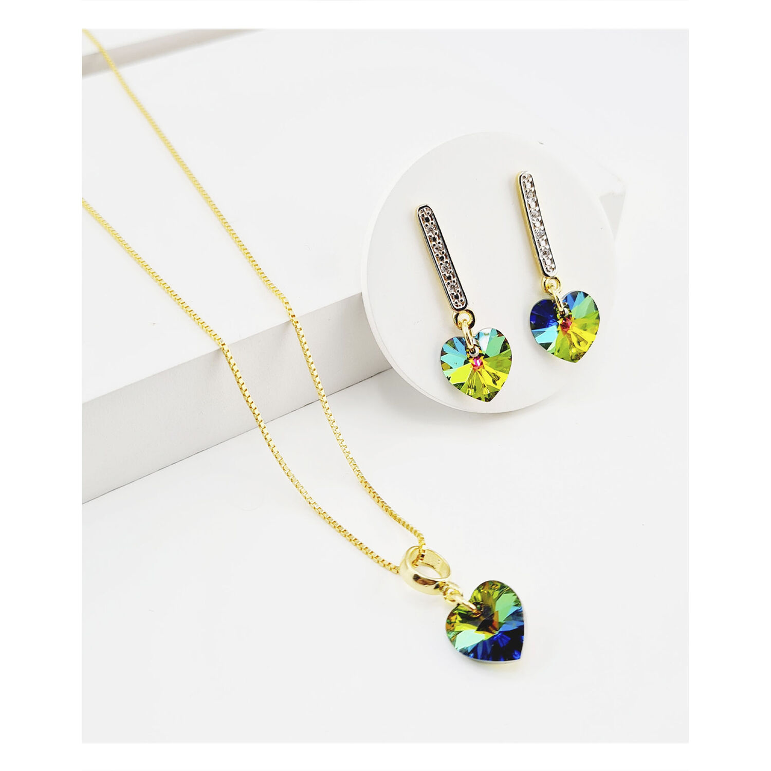 Conjunto Romance Gold Cristales Genuinos Vitral Medium image number 1.0