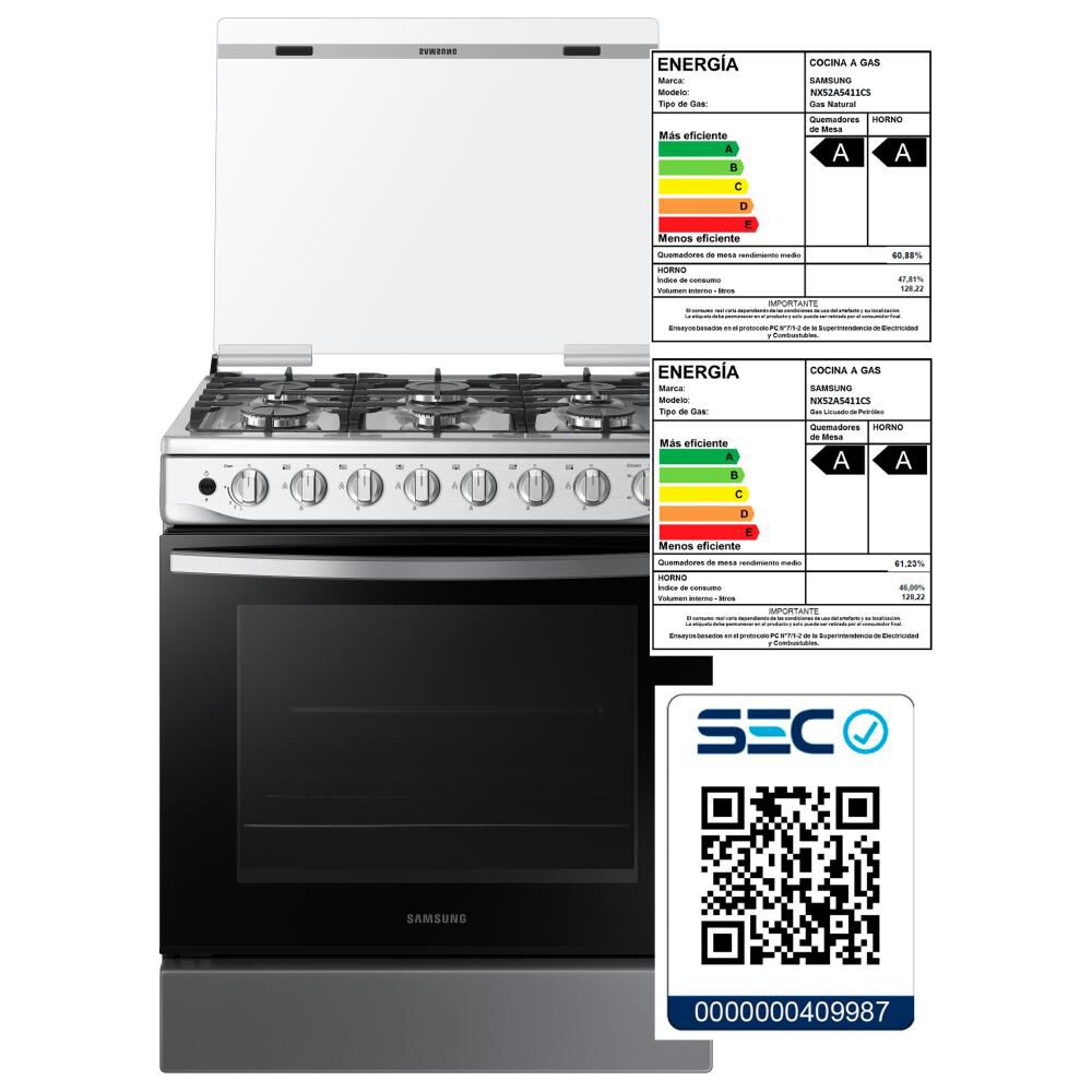 Cocina A Gas Samsung Nx52a5411cs/zs 6 Quemadores image number 15.0