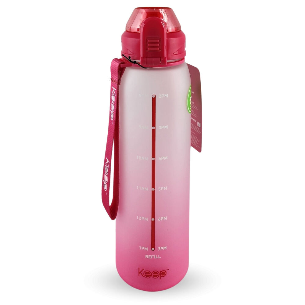 Botella Keep Agua 1 Litro Deportes Outdoor Marcador Ml Rosa image number 0.0