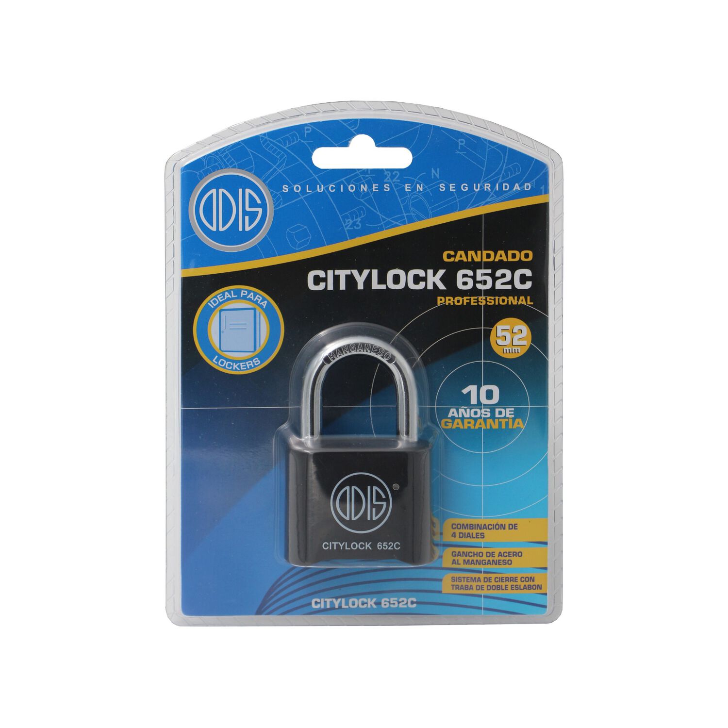 Candado Odis Citylock 652c 52mm Combinaci&oacute;n image number 4.0