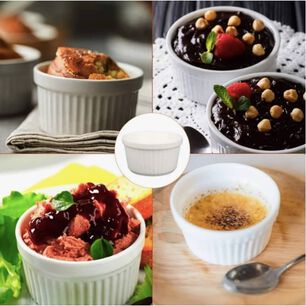 Pack 4 Ramekin Blanco Pocillo Para Horno 120ml
