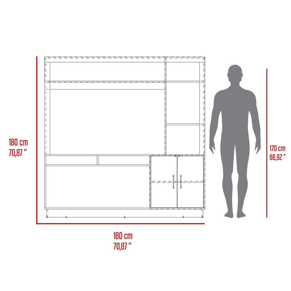 Estante Tv 55" 2 Puertas 180x180x40 Cm image number 6.0