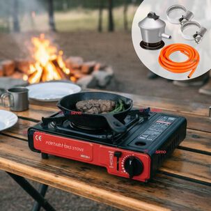 Cocina Port&aacute;til Cocinilla Camping + Kit De Instalaci&oacute;n