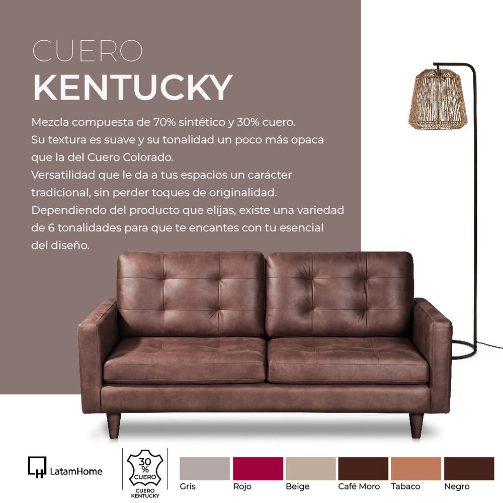 Sofa Napoles 3 Cuerpos Cuero Kentucky Tabaco image number 4.0