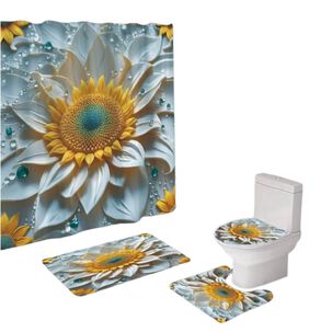 Juego De Baño Set De 4 Piezas Cortina + Tapa Wc + 2 Alfombras Sb4p-5