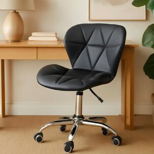 Silla De Escritorio Mariposa Giratoria Acolchada Color Negro