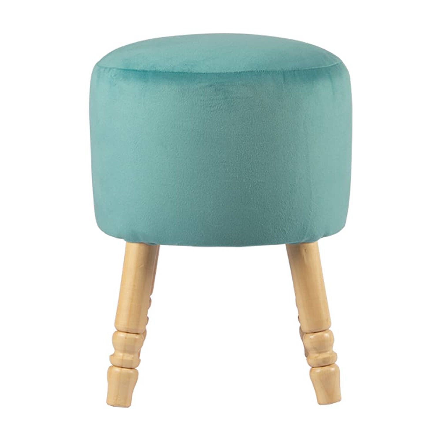 Pouf Bird Dise&ntilde;o Turquesa Felpa 35x35x45 Cm image number 0.0