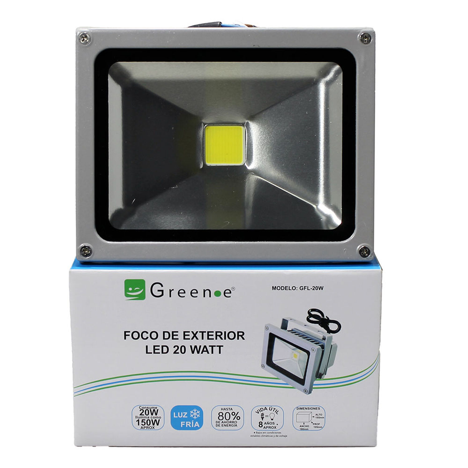 Foco Exterior Led 20w. Luz Fr&iacute;a. image number 2.0