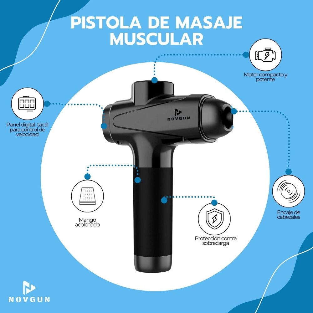 Pistola De Masajes Descontracturante Gun Kine + 11 Cabezales image number 3.0