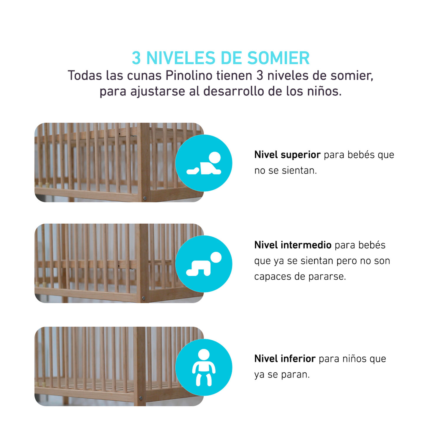 Cuna De Madera Florian 70x140+colchon image number 3.0