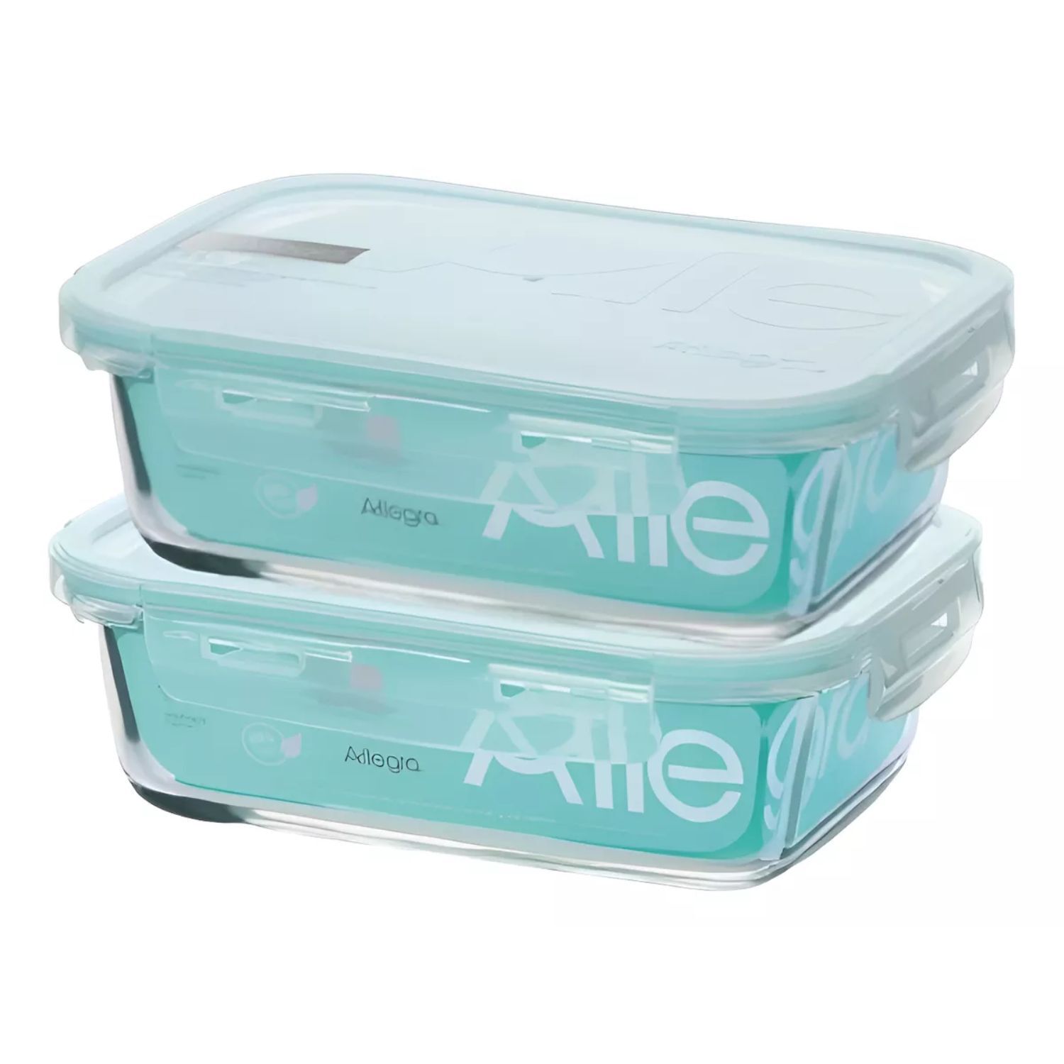 Pack 2 Contenedores Hermetico Vidrio Rectangular 750ml Allegra image number 0.0