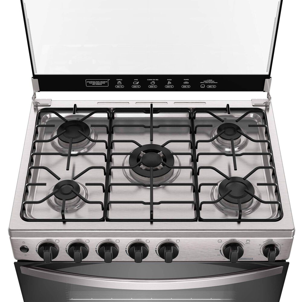 Cocina A Gas 5 Platos Horno Vapor Y Triple Llama Fm5ssc Inox image number 6.0
