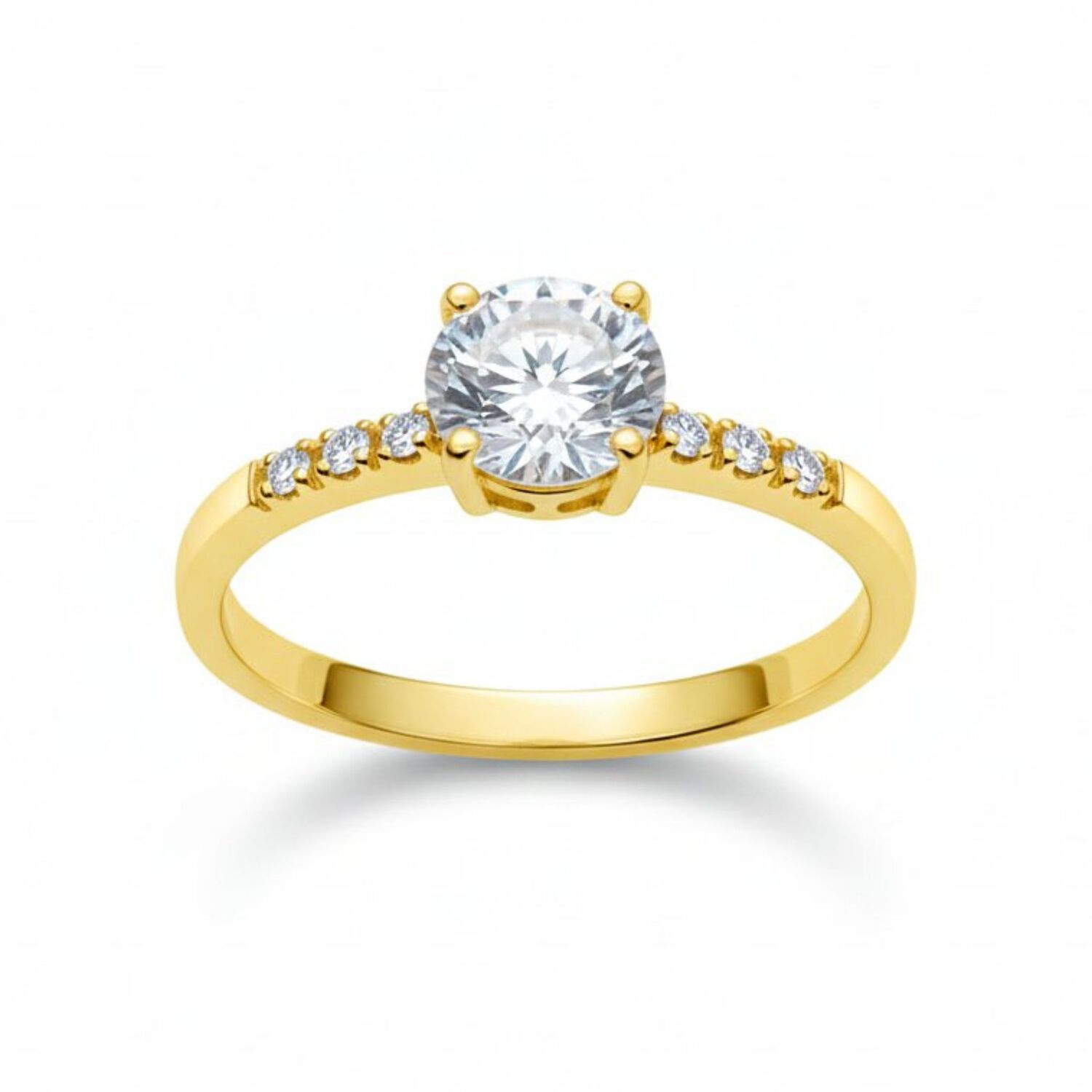 Anillo Solitario Princesa Oro 18k Con Cristal Central 5mm Morado image number 0.0