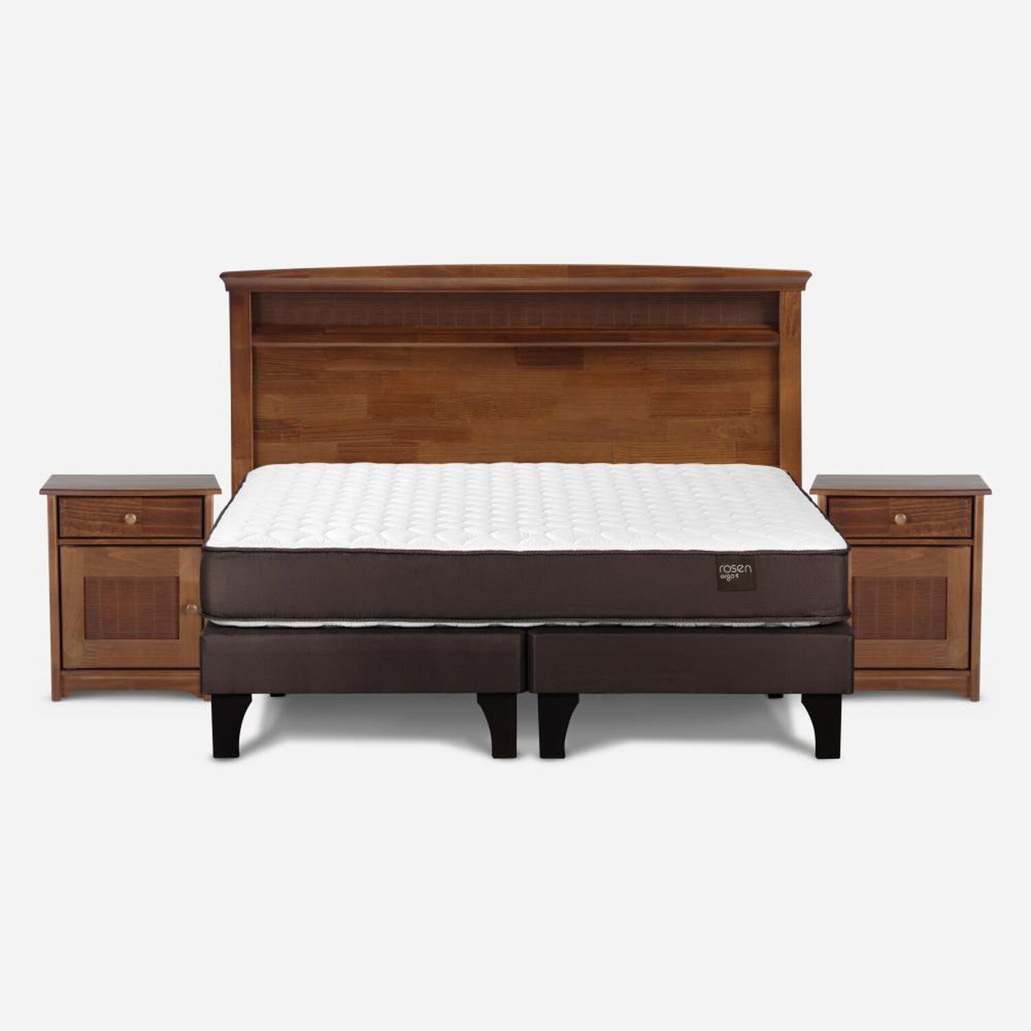 Cama Europea Rosen Ergo T / 2 Plazas / Base Dividida + Set De Maderas Veneto image number 0.0