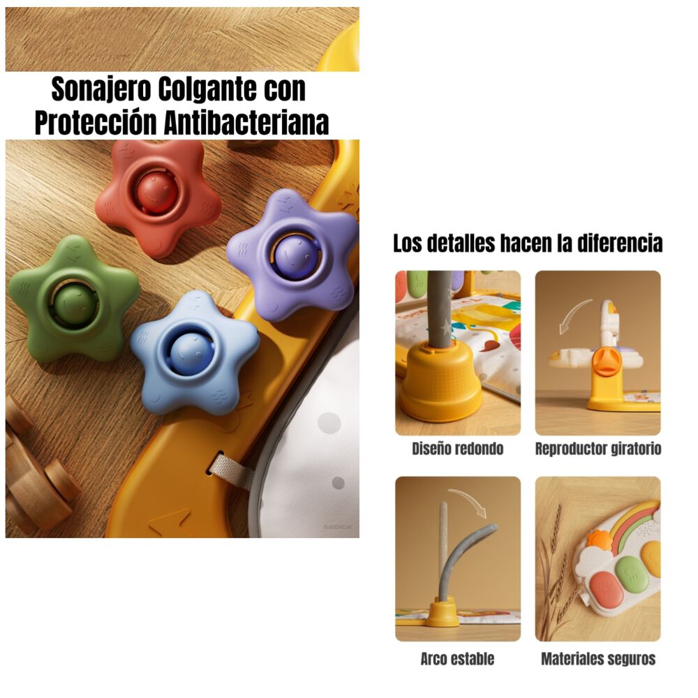 Gimnasio Musical Piano Con Bluetooth 3 En 1 Tm243 Lubabycas image number 5.0