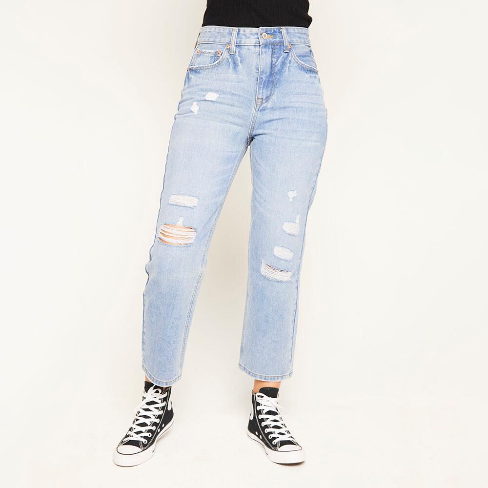 Jeans Con Roturas Tiro Alto Baggy Mujer Rolly Go image number 0.0