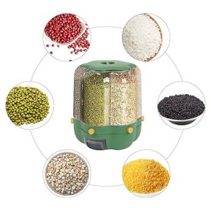 Dispensador Cereales Giratorio 6 En 1 Contenedor Granos