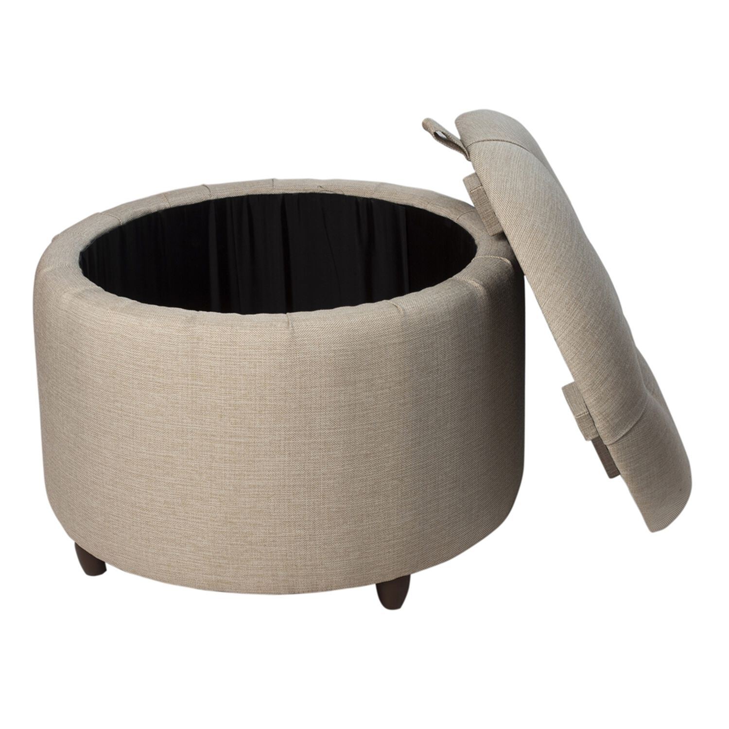 Pouf Ba&uacute;l Zoe Beige Delta 60x50x50 Cm M&aacute;xima Design image number 1.0