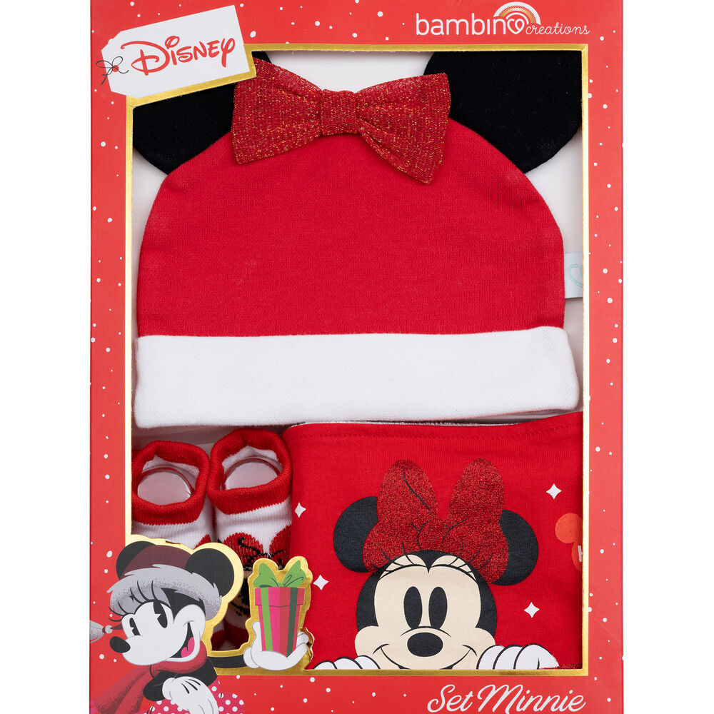 Set 3 Piezas Navidad Rojo Minnie Niña 0-6 M Bambino image number 1.0
