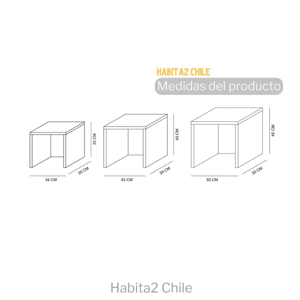 Set 3 Mesas De Centro Minimalistas image number 5.0
