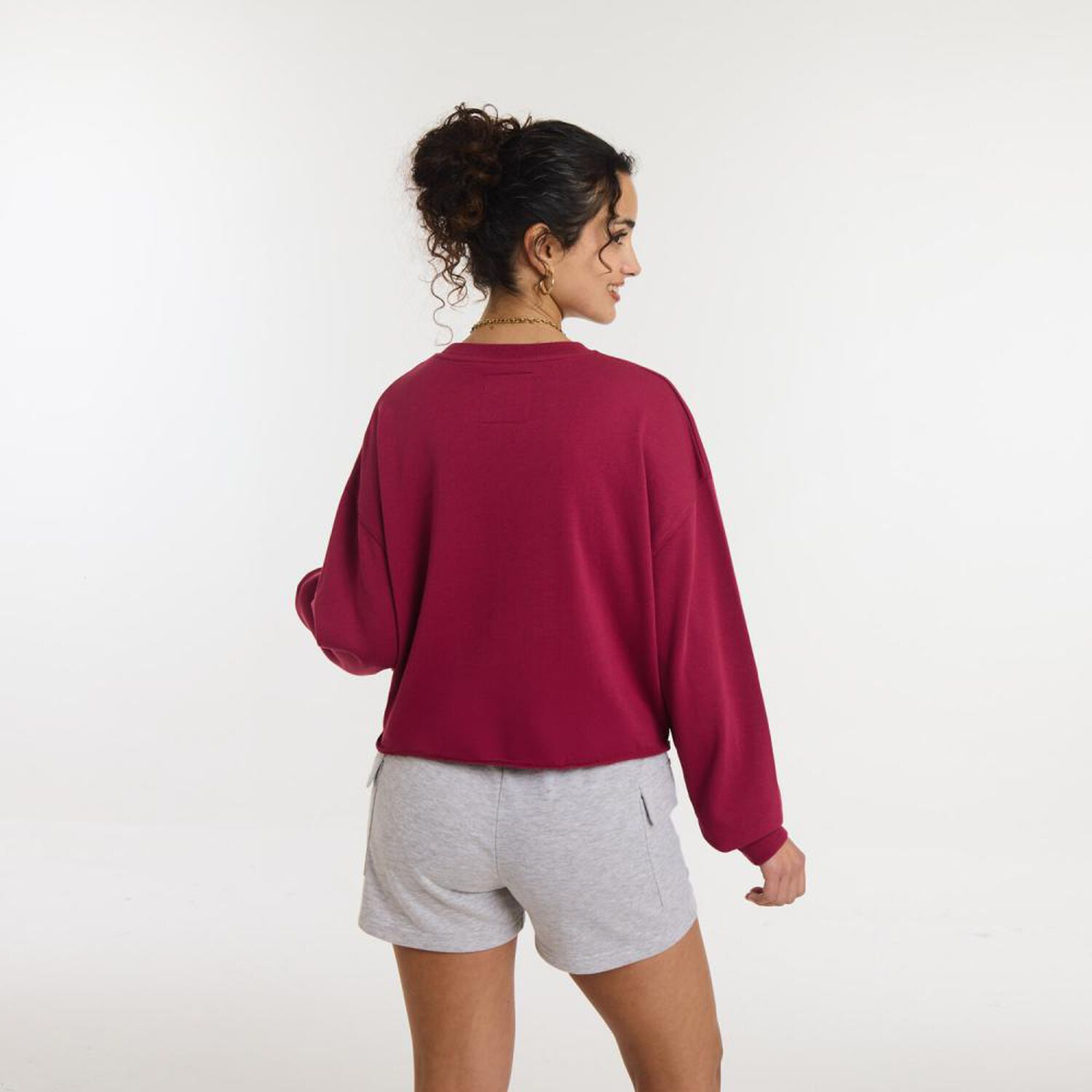 Poler&oacute;n Crop Estampado Cuello Redondo Mujer Freedom image number 3.0