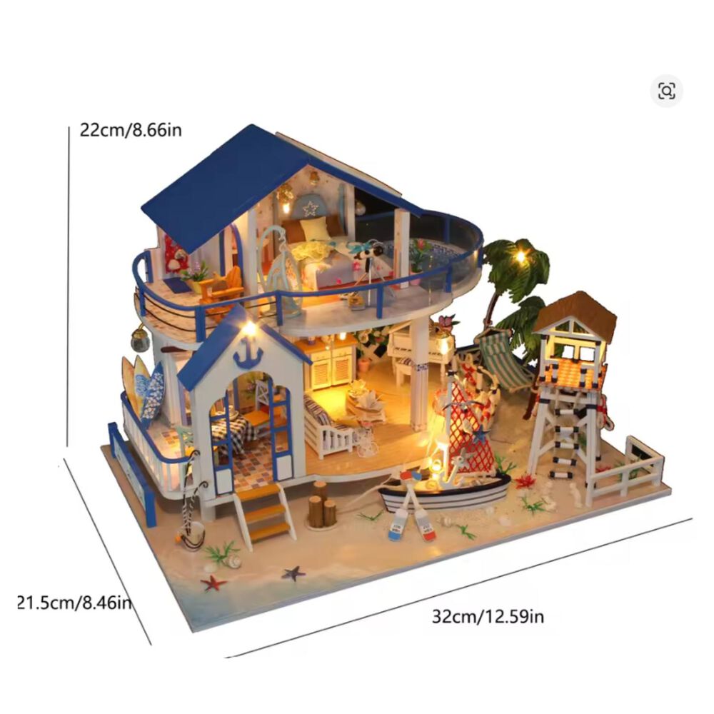 Juguete Casa De Playa De Mu&ntilde;ecas Rompecabezas 3d Infantil image number 2.0