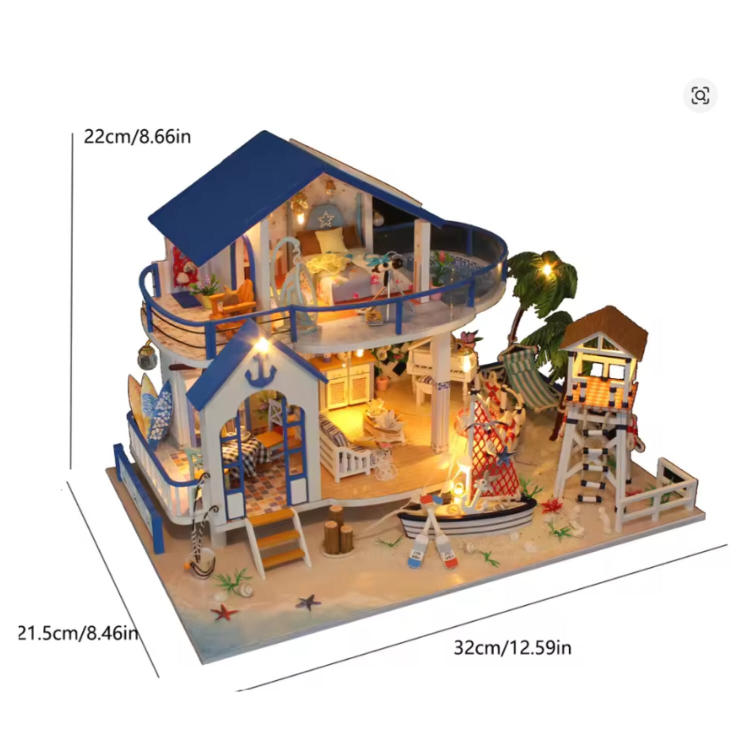 Juguete Casa De Playa De Mu&ntilde;ecas Rompecabezas 3d Infantil image number 2.0